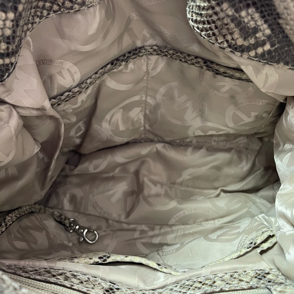 MICHAEL KORS rare snakeskin tote shoulder bag large - Picture 9 of 13